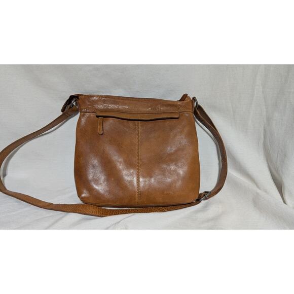 Vilenca Holland Woven Leather Crossbody Purse Bag Brown Cognac Handbag - Picture 4 of 6